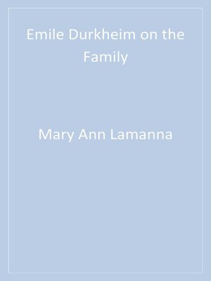 cover image of Emile Durkheim on the Family
